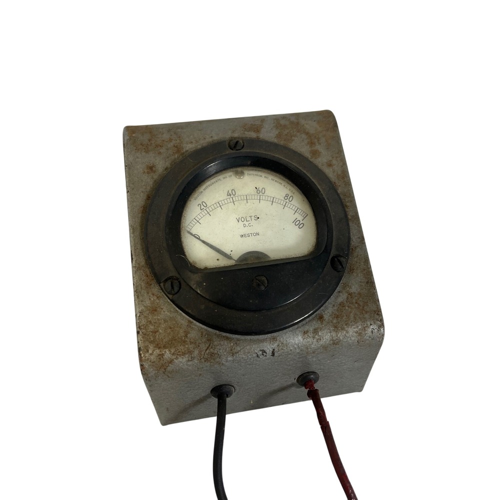 USEDVintage Weston Model 301-57 DCVoltmeter100VAnalogMeter Industrial Metal Case